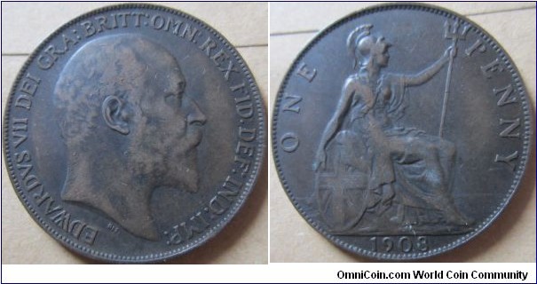 1908 penny VF