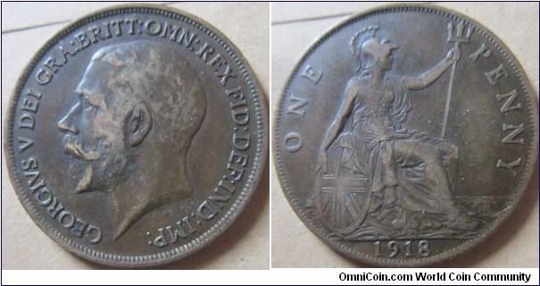 1918 penny VF