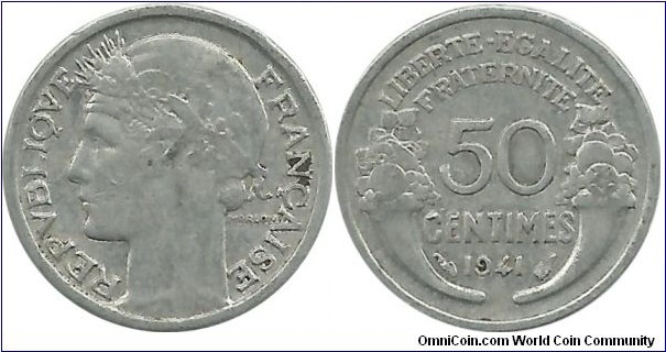 France 50 Centimes 1941