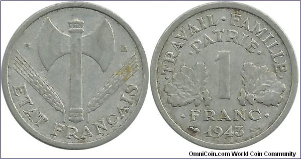 France 1 Franc 1943B