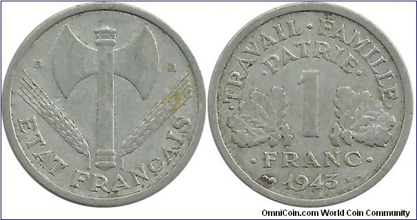 France 1 Franc 1943B