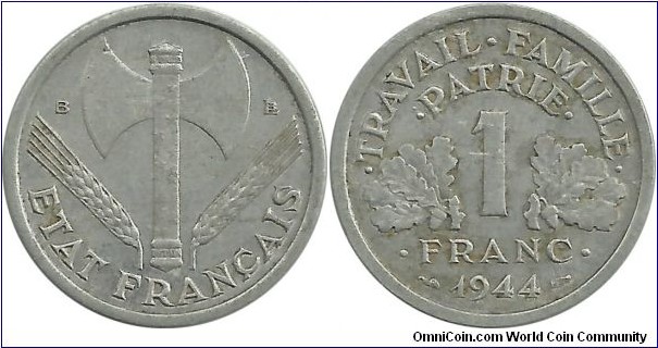 France 1 Franc 1944B-EF