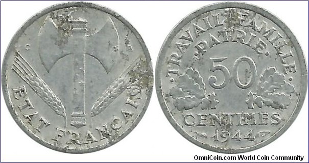 France 50 Centimes 1944C