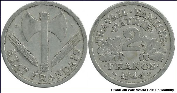 France 2 Francs 1944B-EF