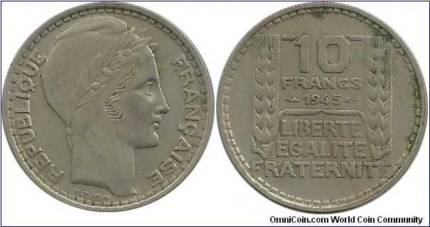 France 10 Francs 1945