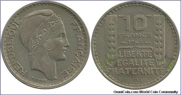 France 10 Francs 1948B