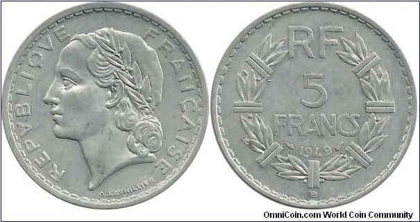 France 5 Francs 1949B