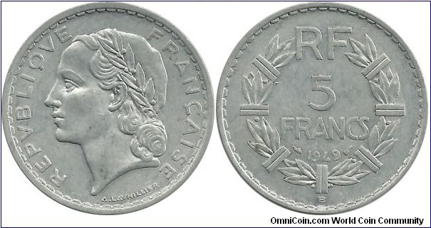 France 5 Francs 1949B