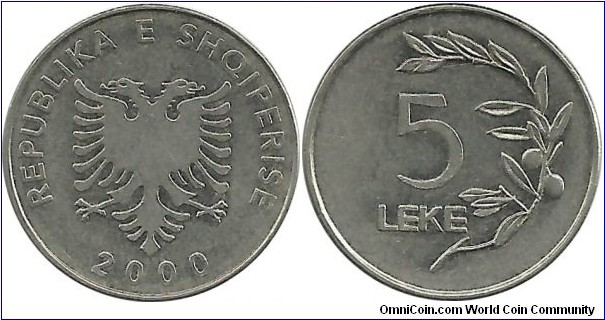 Albania 5 Leke 2000