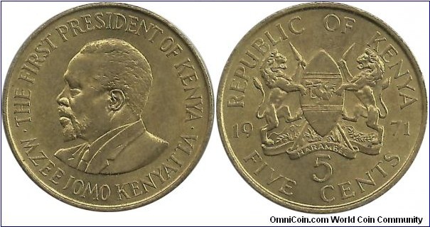 Kenya 5 Cents 1971