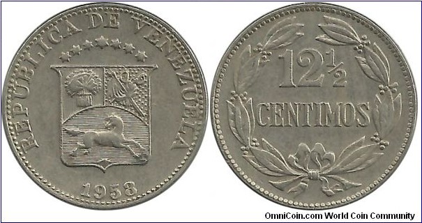Venezuela 12½ Centimos 1958