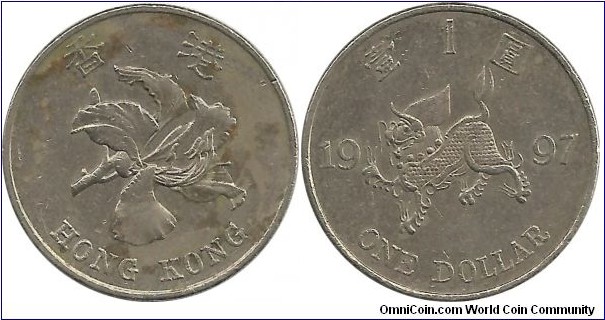 HongKong 1 Dollar 1997 - Hand Over of Hong Kong to China serie