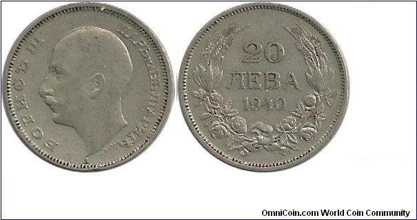 Bulgaria 20 Leva 1940