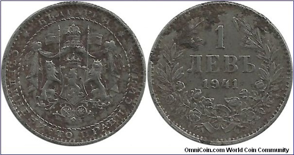 Bulgaria 1 Lev 1941 (Fe)