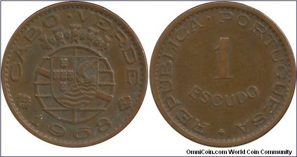 CaboVerde-Portuguesa 1 Escudo 1968