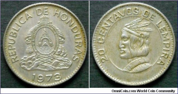 Honduras 20 centavos. 1973