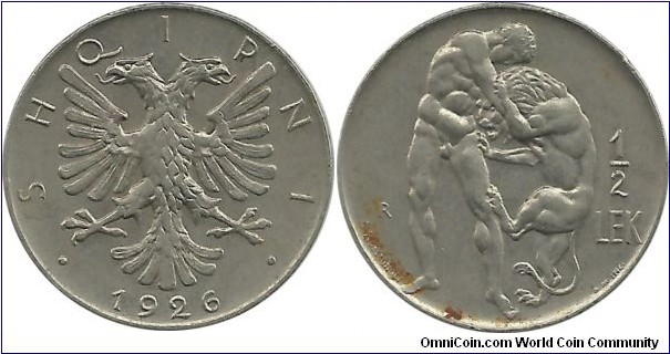 Albania ½ Lek 1926