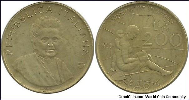 Italy 200 Lire 1980-International Women's Year