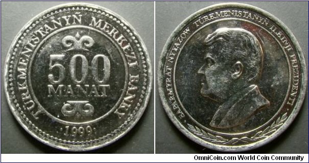 Turkmenistan 1999 500 manat. Weight: 3.55g. 