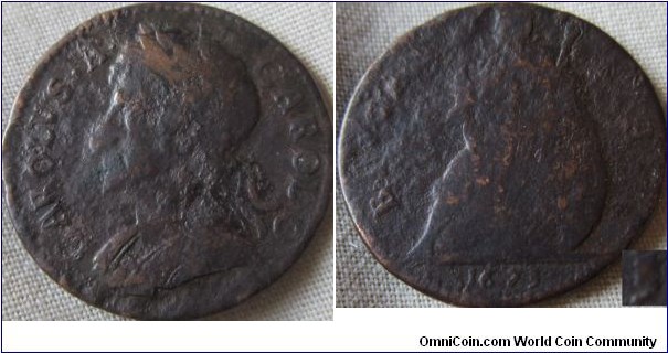 1673 farthing possibly a 1675 over 3 but hard to tell.