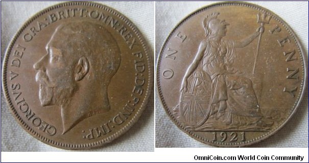 1921 penny, High grade well struck