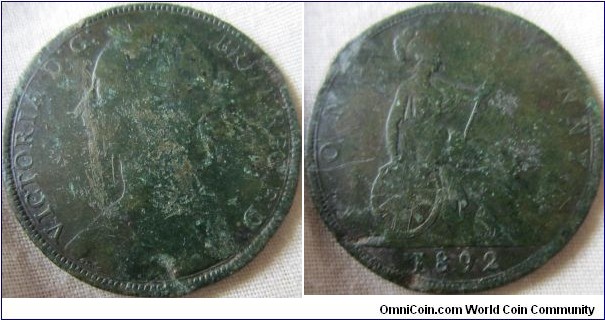 1892 penny, good detail