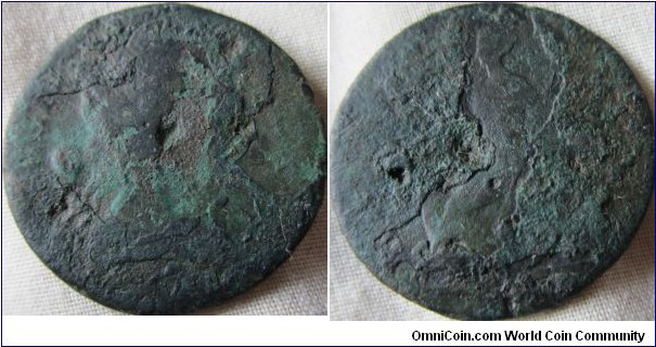 very corroded george II Halfpenny