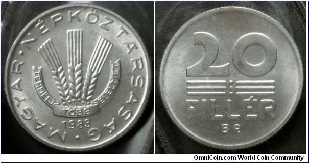 Hungary 20 filler.
1983, F.A.O. issue.