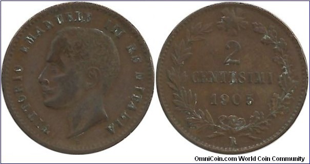 Italy-Kingdom 2 Centesimi 1905R