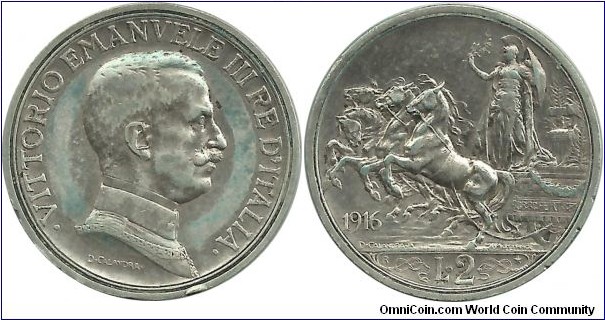 Italy-Kingdom 2 Lire 1916R