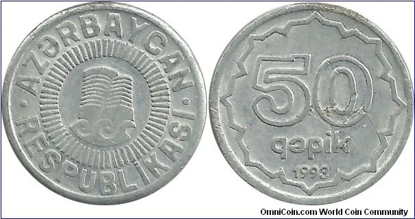 Azerbaijan 50 Qepik 1993