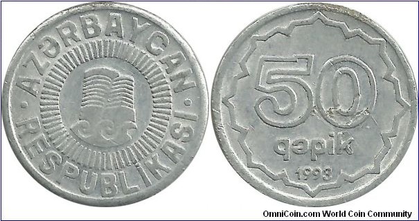 Azerbaijan 50 Qepik 1993