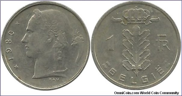 Belgium 5 Francs 1980-Dutch
