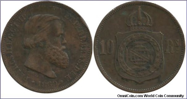 Brasil-Empire 10 Reis 1869
