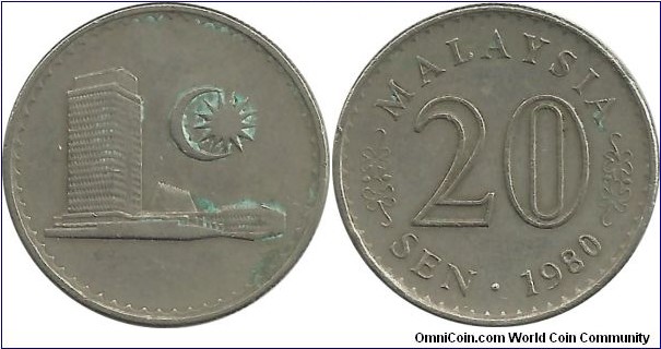 Malaysia 20 Sen 1980