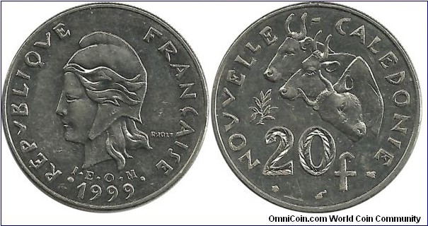 NewCaledonia 20 Francs 1999