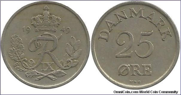 Denmark 25 Ore 1949
