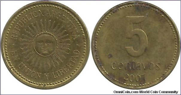 Argentina 5 Centavos 2007