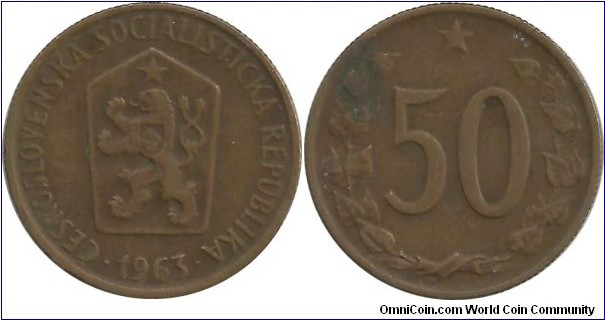 CzechoslovakiaSR 50 Haler 1963