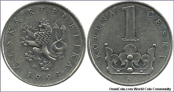 CzechRepublic 1 Koruna 1993