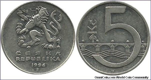 CzechRepublic 5 Korun 1996