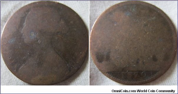 1870 narrow date penny