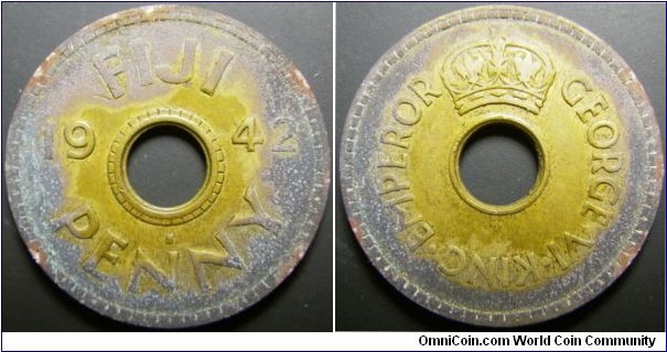 Fuji 1942 1 penny. Some corrosion. 