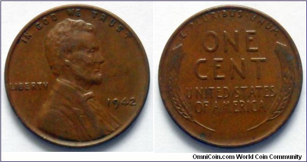 Lincoln wheat cent.
1942