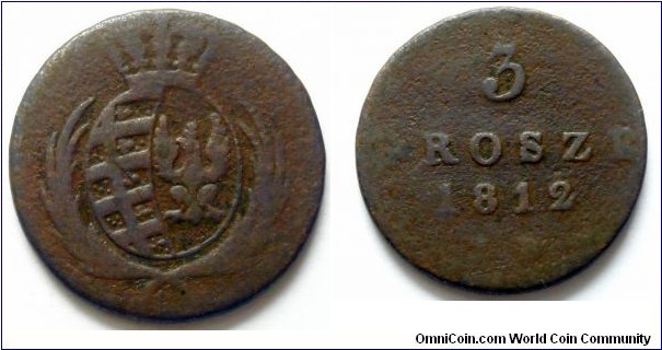 Grand Duchy of Warsaw 3 grosze.
1812