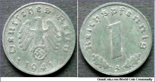 Germany (Third Reich) 1 pfennig 1941, Mintmark 