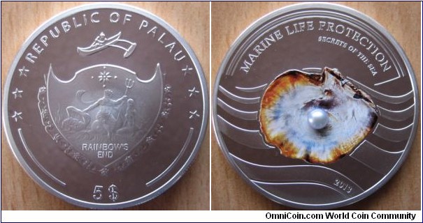 5 Dollars - Pearl secrets of the sea - 25 g Ag .925 Proof (with real pearl) - mintage 2,500