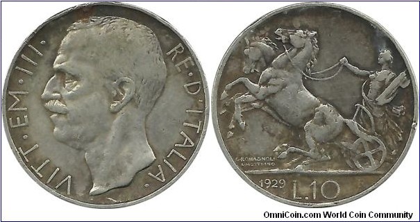 Italy-Kingdom 10 Lire 1929R