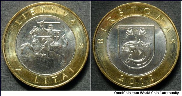 Lithuania 2 litai.
2012, Resorts of Lithuania - Birsztany (Birstonas)