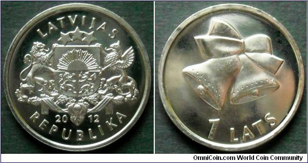 Latvia 1 lats.
2012, Bells.